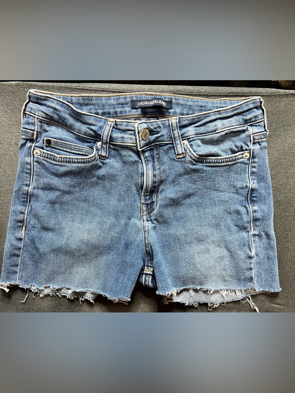 Calvin Klein Jeans light blue denim cut-off shorts